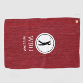 Ruby Red Fabric Print, Mannen Denim Towel Golfhanddoek (Horizontaal)