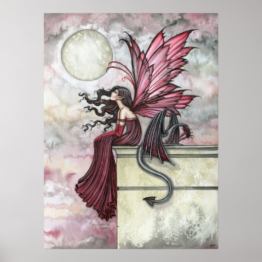 Ruby Red Fairy Dragon Poster Afdruk (Voorkant)