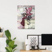 Ruby Red Fairy Dragon Poster Afdruk (Thuiskantoor)