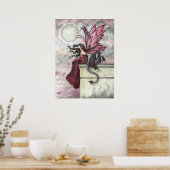 Ruby Red Fairy Dragon Poster Afdruk (Keuken)