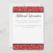 Ruby Red Faux Glitter Avonduitnodiging Kaart (Achterkant)