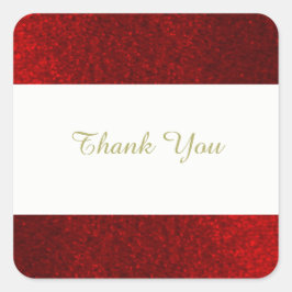 Ruby Red Faux Glitter Hartelijk dank Vierkante Sticker