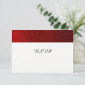 Ruby Red Faux Glitter RSVP (Staand voorkant)
