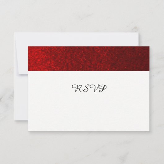 Ruby Red Faux Glitter RSVP Kaartje (Voorkant)