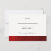 Ruby Red Faux Glitter RSVP Kaartje (Achterkant)