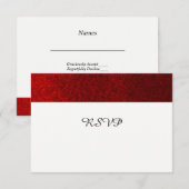 Ruby Red Faux Glitter RSVP Kaartje (Voorkant / Achterkant)