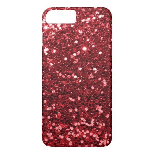 Ruby Red Faux Glitter Sparkle Print Case-Mate iPhone Case (Achterkant)