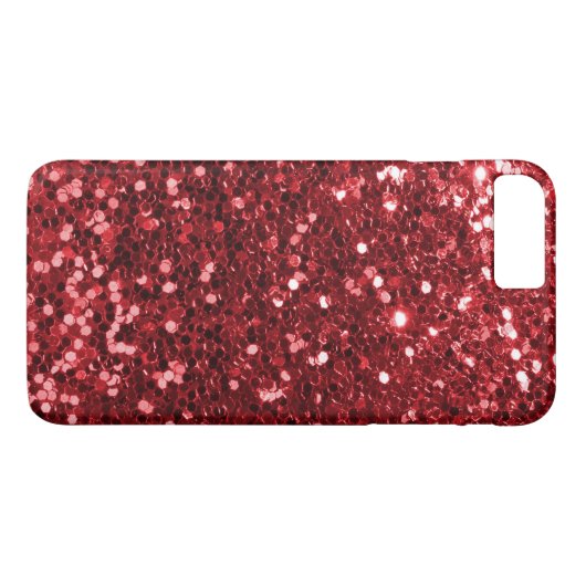 Ruby Red Faux Glitter Sparkle Print Case-Mate iPhone Case (Achterkant (Horizontaal))