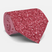 Ruby Red Faux Glitter Sparkles Wedding Stropdas (Opgerold)