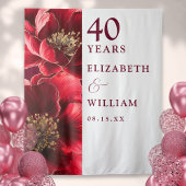 Ruby Red Floral 40e Jubileum Foto Achtergrond Wandkleed