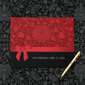 Ruby Red Floral Brocade Romantic Gastenboek