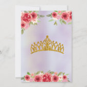 Ruby Red Floral Waterverf Quinceanera Kaart (Achterkant)