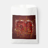 Ruby Red Gemstone Gold 50th Birthday Thank You Bedankzakje (Voorkant)