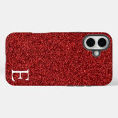 Ruby Red Girly Printed Glitter Stijlvol en Schatti Case-Mate iPhone Case (Achterkant (horizontaal))