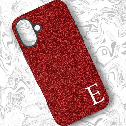 Ruby Red Girly Printed Glitter Stijlvol en Schatti Case-Mate iPhone Case
