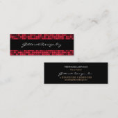 Ruby Red Glam Skinny Bizcard Mini Visitekaartje (Voorkant / Achterkant)