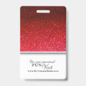 Ruby Red Glitter Professionele CNA Verpleegster Fo Badge (Achterkant)