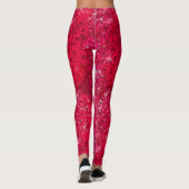 Ruby Red Glitter Sparkly Bling Mode Yoga Pants Leggings (Achterkant)