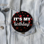 Ruby Red Glitter speelt Confetti, het is mijn verj Ronde Button 4,0 Cm (In situ)