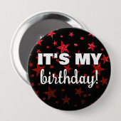 Ruby Red Glitter speelt Confetti, het is mijn verj Ronde Button 4,0 Cm (Voorkant /achterkant)