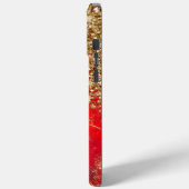 Ruby Red Glittery Gold Glam gepersonaliseerd Case-Mate iPhone Case (Achterkant / Links)