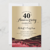Ruby Red Gold 40e verjaardag Kaart (Voorkant)