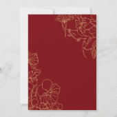 Ruby Red Gold Bloem 40ste Verjaardag Kaart (Achterkant)
