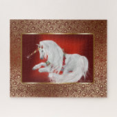 Ruby Red Gold Fantasy Holiday Unicorn Legpuzzel (Horizontaal)