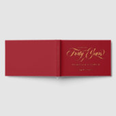 Ruby Red Gold Foil 40e bruiloft Jubileum Gastenboek (Volledig)