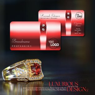 Ruby Red Gradient openinguren Diamonds Logo Visitekaartje
