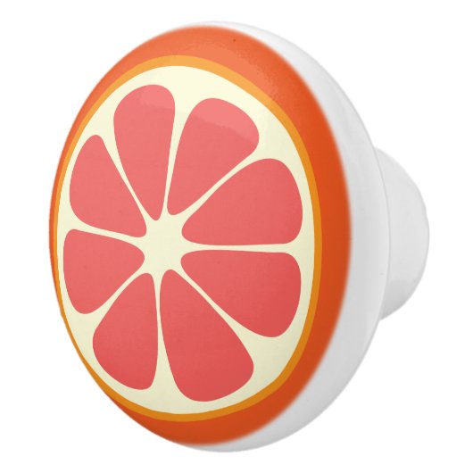 Ruby Red Grapefruit Juicy Sweet Citrus Fruit Slice Keramische Knop (Rechts)