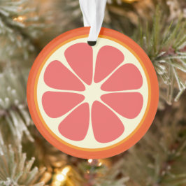 Ruby Red Grapefruit Juicy Sweet Citrus Fruit Slice Ornament