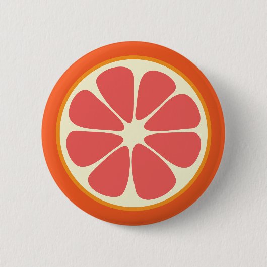 Ruby Red Grapefruit Juicy Sweet Citrus Fruit Slice Ronde Button 5,7 Cm (Voorkant)