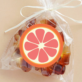 Ruby Red Grapefruit Juicy Sweet Citrus Fruit Slice Ronde Sticker