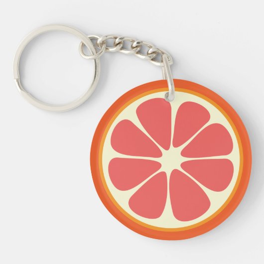Ruby Red Grapefruit Juicy Sweet Citrus Fruit Slice Sleutelhanger (Voorkant)