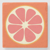 Ruby Red Grapefruit Juicy Sweet Citrus Fruit Slice Stenen Onderzetter (Voorkant)