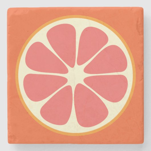 Ruby Red Grapefruit Juicy Sweet Citrus Fruit Slice Stenen Onderzetter (Voorkant)