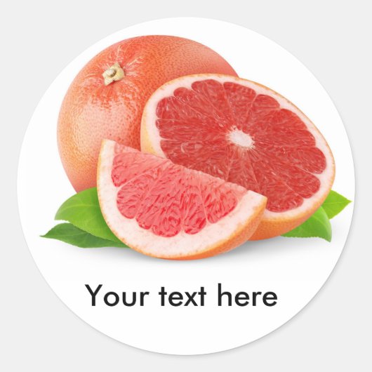 Ruby Red grapefruit Ronde Sticker (Voorkant)