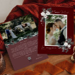 Ruby Red Greenery  Merry Married Portrait Feestdagenkaart<br><div class="desc">Welkom bij ons betoverende Ruby Red Greenery Merry Married Portrait Holiday Kaart ontwerp, waar charme voldoet aan de moderne elegantie. Dit ontwerp is voorzien van ingewikkelde waterverf groen en subtiel elegante kalligrafie met eenvoudige typografie, het vastleggen van de essentie van de traditionele gezelligheid en rustieke cottage core. Met een vleugje...</div>