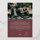 Ruby Red Greenery  Merry Married Portrait Folie Feestdagenkaart (Achterkant)