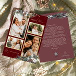 Ruby Red Greenery  Vier Fotocollage Folie Feestdagenkaart<br><div class="desc">Welkom bij ons betoverende Ruby Red Greenery Four Photo Collage Folie Holiday Kaart design, waar charme samengaat met moderne elegantie. Dit ontwerp is voorzien van ingewikkelde waterverf groen en subtiel elegante kalligrafie met eenvoudige typografie, het vastleggen van de essentie van de traditionele gezelligheid en rustieke cottage core. Met een vleugje...</div>