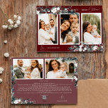 Ruby Red Greenery  Vijf Fotocollage Feestdagenkaart<br><div class="desc">Welkom bij ons betoverende Ruby Red Greenery Five Photo Collage Holiday Kaart design, waar charme samengaat met moderne elegantie. Dit ontwerp is voorzien van ingewikkelde waterverf groen en subtiel elegante kalligrafie met eenvoudige typografie, het vastleggen van de essentie van de traditionele gezelligheid en rustieke cottage core. Met een vleugje retro...</div>