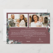 Ruby Red Greenery Vijf Fotocollage Feestdagenkaart (Achterkant)