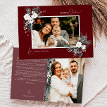 Ruby Red Greenery Vintage Kerst Twee Afbeelding Feestdagenkaart<br><div class="desc">Welkom op onze betoverende Ruby Red Greenery Vintage Christmas Two Afbeelding Holiday Kaart design, waar charme voldoet aan de moderne elegantie. Dit ontwerp is voorzien van ingewikkelde waterverf groen en subtiel elegante kalligrafie met eenvoudige typografie, het vastleggen van de essentie van de traditionele gezelligheid en rustieke cottage core. Met een...</div>