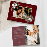 Ruby Red Greenery Vintage Kerst Twee Afbeelding Folie Feestdagenkaart<br><div class="desc">Welkom op onze betoverende Ruby Red Greenery Vintage Christmas Two Afbeelding Folie Holiday Kaart design, waar charme voldoet aan de moderne elegantie. Dit ontwerp is voorzien van ingewikkelde waterverf groen en subtiel elegante kalligrafie met eenvoudige typografie, het vastleggen van de essentie van de traditionele gezelligheid en rustieke cottage core. Met...</div>