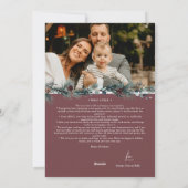 Ruby Red Greenery Vintage Kerstmis Twee Foto Feestdagenkaart (Achterkant)