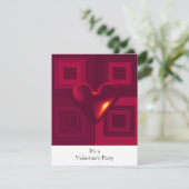 Ruby Red Heart Valentijnse partij Kaart (Staand voorkant)
