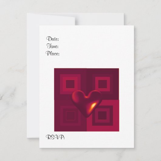 Ruby Red Heart Valentijnse partij Kaart (Achterkant)