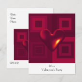 Ruby Red Heart Valentijnse partij Kaart (Voorkant / Achterkant)