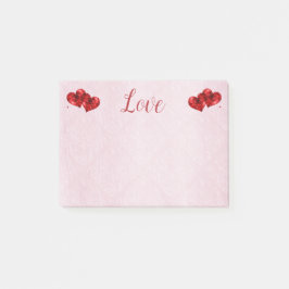 Ruby Red Hearts and Love Post-It Notes